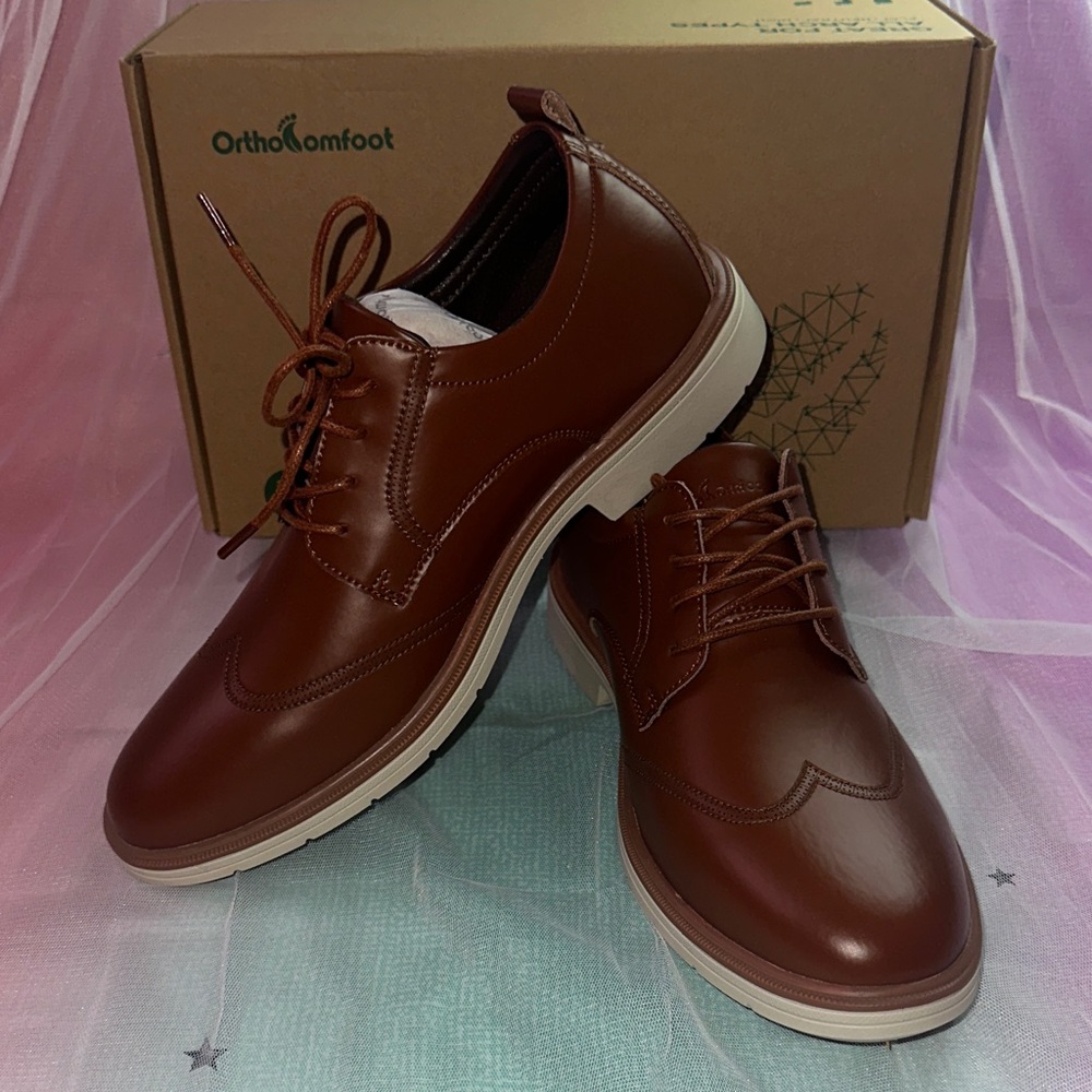 Orthocomfoot Men's Classic Brown Oxfords